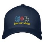 Save our whales embroidered caps
