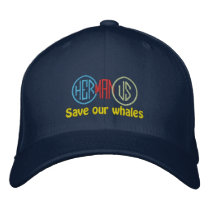 Save our whales embroidered caps