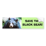 Save The Black Bear Bumper Sticker bumper stickers