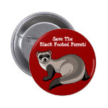 Save the Black Footed Ferret! Pinback Buttons