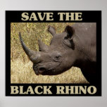 Save the Black Rhino posters