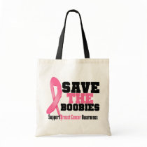 Save The Boobies Breast Cancer Canvas Bags