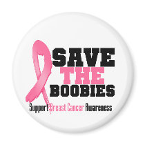 Save The Boobies Breast Cancer Fridge Magnet