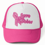 Save the Boobies Pink Ribbon for Breast Cancer hats