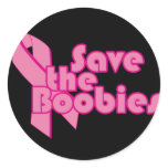 Save the Boobies Pink Ribbon for Breast Cancer stickers