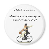 save the date 2, I biked to her heart , Please ... Fridge Magnets