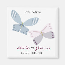 Save The Date and Butterflies Magnets