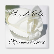 Save the Date Announcement White Rose Magnet