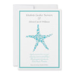 Save the Date Aqua Turquoise Starfish Announcement invitations