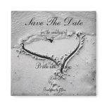 Save the Date Beach Heart Refrigerator Magnets