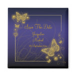 "Save the date" blue black butterfly