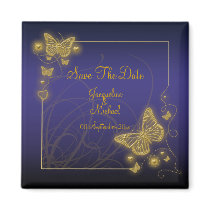 "Save the date" blue black butterfly
