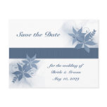 Save the Date - Blue Floral Postcard