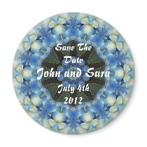 Save the Date Blue Hydrangea Kaleidoscope Magnet