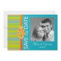 Save the date blue invitation