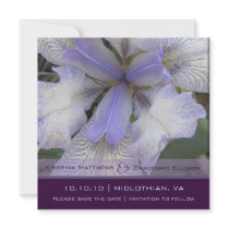 Save the Date Blue Iris 5x5 Personalized Announcement