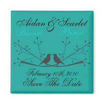 SAVE THE DATE BLUE WEDDING  MAGNET - Customised