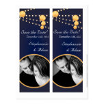 Save the Date Book Mark Favors Paper Lanterns Blue Postcards