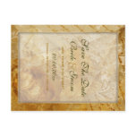 "Save the date" brown gold vintage wedding Post Cards