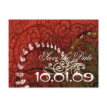 Save The Date Burgundy Hearts - postcards