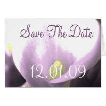 Save the Date Cala Lily - Purple-Lavender Greeting Card