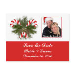 Save the Date - Candy Cane Photo Postcard