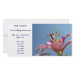 SAVE THE DATE Card Pink Lily Flower Blue Sky photo cards