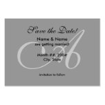 Save the Date card with A monogram business cards