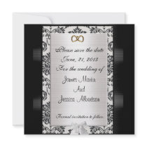 Save the date cards black and white personalized announcement