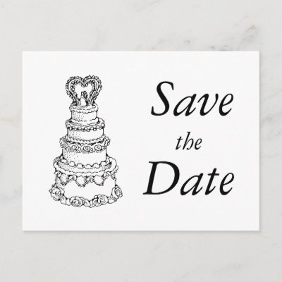 Save the Date Cards Bride Groom Wedding Cake by WeddingCentre