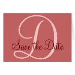 Save the Date Cards Coral Pink Monogram
