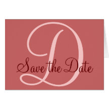 Save the Date Cards Coral Pink Monogram