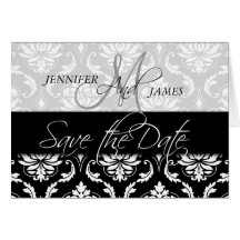 Save the Date Cards Damask Monogram for Weddings