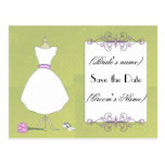 Save the Date-Chic Bridal Dress Postcard