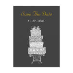 Save The Date Classic Black Wedding Cake Postcard