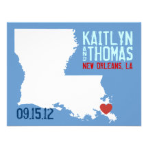 Save the Date - Customisable - Louisiana Personalised Announcement
