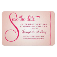 save the date cute sweet pink wedding magnets