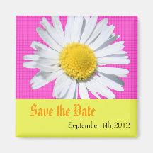 save the date,daisy flower magnets