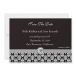 Save the Date -Damask BlackElegance Announcement