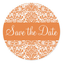 Save the Date Damask Envelope Sticker Seal