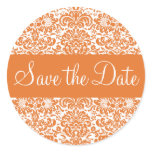 Save the Date Damask Envelope Sticker Seal
