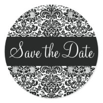 Save the Date Damask Envelope Sticker Seal