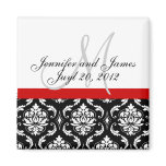 Save the Date Damask Monogram Wedding Magnet