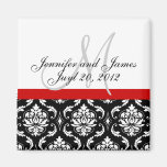 Save the Date Damask Monogram Wedding Magnet