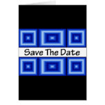 Save the Date Disco Blue Greeting Cards