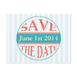 Save The Date Dot Circle Stripes Blue Red Light