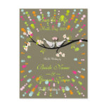 Save the Date doves confetti burst, boom boom boom postcards