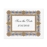 Save the Date Elegant Blue Gold Custom