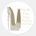 Save the Date Elegant Stiletto Stickers