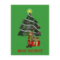 Save The Date Elf Christmas Tree Holiday Postcard